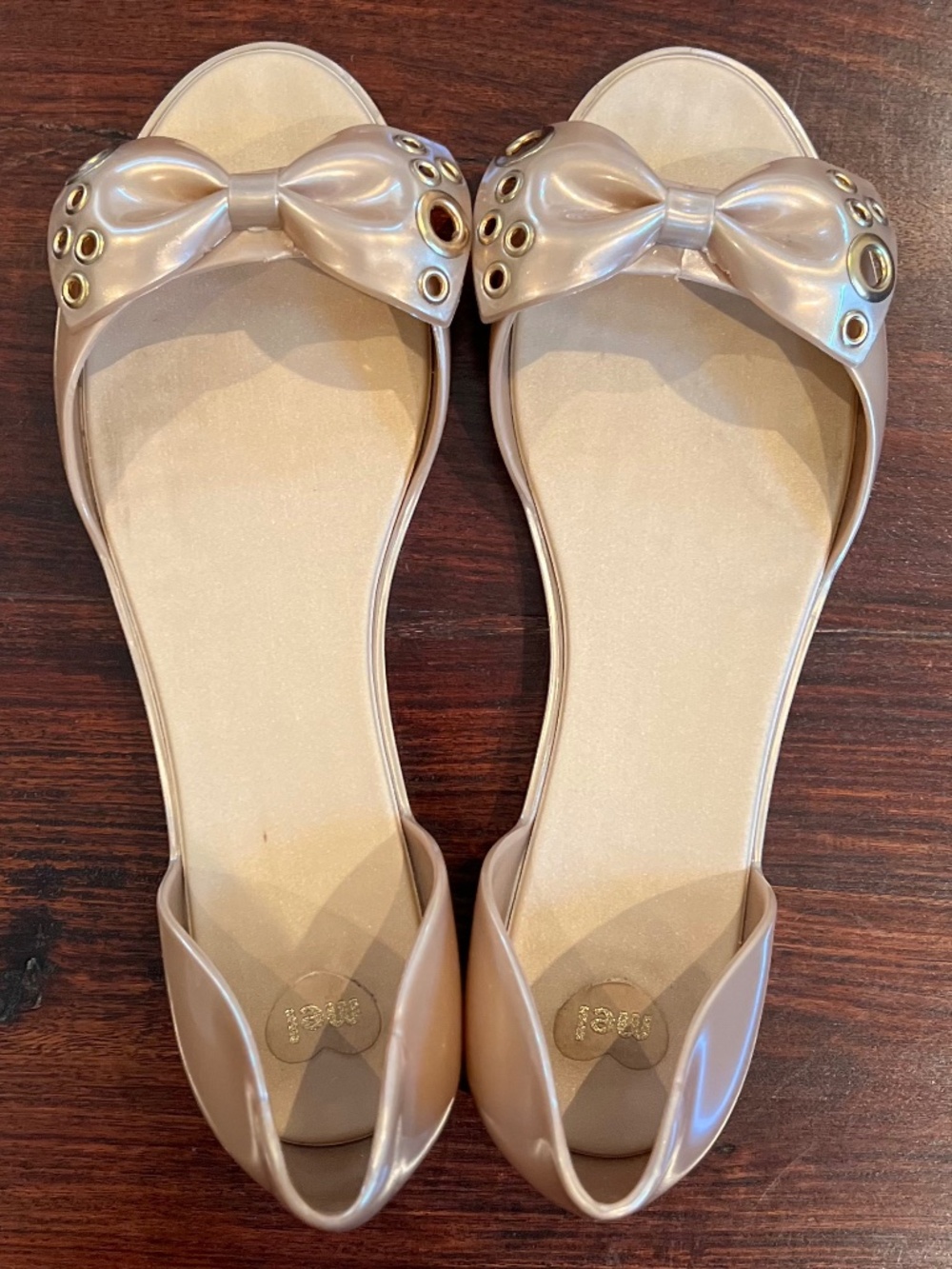 Melissa Peep Toe Bow Tie Flats